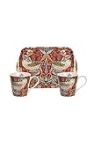 Portmeirion Home & Gifts Strawberry Thief Rotes Becher- und Tablett-Set (Rot)