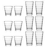 LEONARDO HOME Onda Wasser-Gläser, 12 Stück (1er Pack), spülmaschinengeeignete Saft-Gläser, Trink-Becher aus...