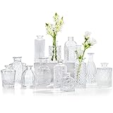 Glas Knospe Vasen Satz von 12, kleine Vasen für Tafelaufsätze, Vase für Blumen in Bulk für rustikale Hochzeit...