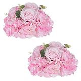 NUPTIO Blume Hochzeit Tafelaufsätze für Tische: 2 Stück 30cm Durchmesser Rosa Künstliche Blumen Rose Ball für...