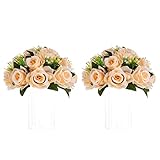 NUPTIO Blume Hochzeit Tafelaufsätze für Tische 2 Stück 24cm Durchmesser Champagner Künstliche Blumen Ball für...