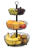 Auroni Etagere Infinite 3 Etagen großen runden Obsttellern zur Präsentation - stilvoller Obstkorb - 3 stöckige...