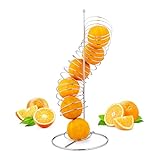 Relaxdays Obsthalter Spirale Metall, Korb für Orangen und Äpfel, Platz für 7 Stück, HxBxT: 48 x 21 x 21 cm,...