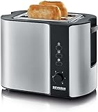 SEVERIN Automatik-Toaster, Toaster mit Brötchenaufsatz, hochwertiger Edelstahl Toaster zum Toasten, Auftauen und...