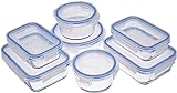 Amazon Basics - Frischhaltedosen aus Glas für Lebensmittel, 14er-Pack (7 Behälter + 7 Deckel), BPA-freie (7er...