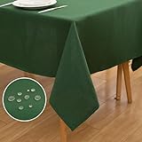 ATsense Tischdecke Abwaschbar Leinen Optik, Tischdecken Outdoor in Grün, Wasserabweisend Schmutzabweisend,...