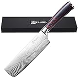PAUDIN Japanisches Messer, Klingenlänge 17 cm Nariki Messer Hackmesser Kochmesser aus hochwertigem Edelstahl,...