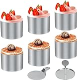 6 Stück Dessertringe und Speiseringe, speiseringe Lebensmittel Ringe, Ring Set klein, Edelstahl-Mousse-Ringe, Ø...