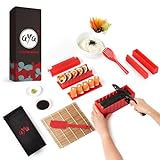 Aya Sushi Maker Kit Sushi Maker Rot Komplett mit Sushi Messer und Exklusiv Video Tutorials 11 Stück DIY Sushi Set...