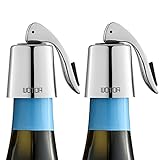 WOTOR Weinverschluss Edelstahl WeinFlaschenverschluss Wiederverwendbar Auslaufsicher hält Wein frisch (2...