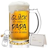 Joymaking Bierkrug mit Gravur, Vatertagsgeschenke für Papa Personalisiert, Bierglas Geschenke für Papa,...