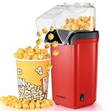 YASHE Popcornmaschine, 1200W Heißluft Popcorn Maker, Elektrische Popcorn Maschinen, One-Touch-Bedienung, 2...