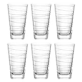 Leonardo Vario Struttura Trink-Gläser, 6er Set, spülmaschinengeeignete Wasser-Gläser, Glas-Becher mit Muster,...