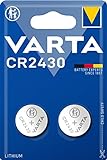 VARTA Batterien Knopfzelle CR2430, 2 Stück, Lithium Coin, 3V, kindersichere Verpackung, für elektronische...