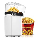 HOUSNAT Popcornmaschine, 1200W Heißluft Popcorn Maker ohne Öl, 2 Minuten Schnell Produktion, für Zuhause Filme...