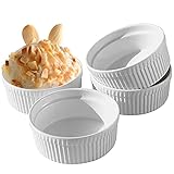 Cinf® 296ml Soufflé Creme Brulee Bowls Set of 4 Schälchen aus Keramik Ofenfeste Förmchen Auflaufförmchen...