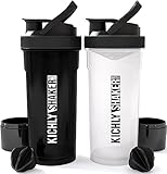 Shaker Proteinshake 2er-Pack (700 ml) - Protein Shaker für Eiweiß- & Sportgetränke mit Shake Becher und Kugel -...