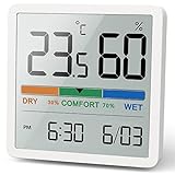 NOKLEAD Digitales Thermo-Hygrometer, Tragbares Thermometer Hygrometer Innen mit hohen Genauigkeit, Temperatur und...