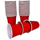 Vitavalley 50 rote Party-Cups (473ml) - wiederverwendbare & robuste Plastikbecher - ideal für Deine Feier
