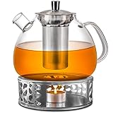 Stövchen für Teekanne Edelstahl - Teewärmer mit Teelichthalter (Teekanne Nicht enthalten) - Hält Warm - für...