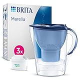 BRITA Wasserfilter Kanne Marella blau (2,4l) inkl. 3x MAXTRA PRO All-in-1 Kartusche – Filter zur Reduzierung von...