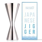 barmate Japanese Jigger, Messbecher aus Edelstahl mit Innen-Skala, max. 50ml/25ml, hochwertiges Bar-Zubehör für...