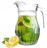 KONZEPT - Glaskrug, 1,2 L, Krüg für Wasser, Saft, Eistee, Limonade, Spülmaschinenfest