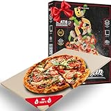 Heidenfeld Pizzastein | Pizza Stein für Backofen und Grill - Cordierit - Große Fläche rechteckig - Gasgrill -...