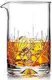 MOFADO Cocktail-Rührglas aus Kristall, 550 ml, dicker beschwerter Boden, nahtloses Design, professionelle...