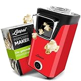 ﻿Liebfeld Popcornmaschine - Heißluft Popcorn Maker ohne Fett & Öl - Retro Küchen Gadget für Pop Mais mit...