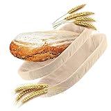 Robin Goods® 2x Bäckerleinen oval - Leinentuch mit Gummibund - Bäckerleinen für Gärkörbchen - Teigtuch -...