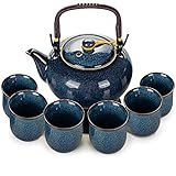 Webao Tee Set Chinesische Teeservice aus Keramik, 600ml Teekanne und 6 Tasse 120ml Kungfu Tee Services,...