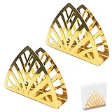 Serviettenhalter, 2 Stücke Einfachheit Rostfreier Stahl Dreieck, für Küchenarbeitsplatten, Esstische, Gold