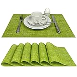 Delindo Lifestyle® Tischsets Platzsets Capri, abwaschbar, im 6er-Set, grün, Tisch Unterlage ist abwischbar