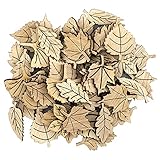 quiodok 200 Stück Kleine Holzblätter Holzscheiben dekorative Blätter Form Baum Embellishments Basteln...