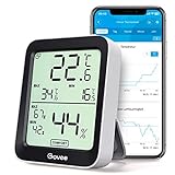 Govee Thermometer Hygrometer Innen, LCD Digital Temperatur luftfeuchtigkeitsmesser mit Benachrichtigungs Alarm,...