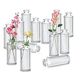 Lvefyti 12 Stück Knospe Wases, Glasflasche Vasen klar kleine Vasen hoch dekorative Vase Füller für...