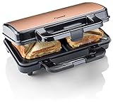 Bestron XL Sandwichmaker, Antihaftbeschichteter Sandwich-Toaster für 2 Sandwiches, inkl. automatischer...