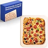 Pizzastein für Backofen & Gasgrill - Für Knusprigen Boden - Pizzastein Rechteckig aus Cordierit bis 900 °C -...