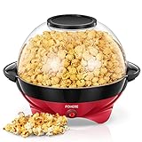 FOHERE Popcornmaschine, 5.5L Popcorn Maker für Zuhause, Popcorn Machine mit Zucker, Öl, Butter,...