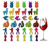 35 Stücke Glasmarkierer Glasmarker Silikon Glas Markierung Trinkgläser Weinglasmarkierer Wein Marker für...
