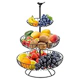 Hossejoy Obstkorb, 3 Stöckig Obstkorb für Mehr Platz auf der Arbeitsplatte, Obstschale & Snack-Verkaufsständer,...