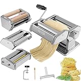 VEVOR Manuelle Nudelmaschine Pastamaschine, 9 Stufen 0,3–3 mm Einstellbarer Nudelautomat Nudeln Maker für...