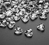 Sweelov 500Stk Funkelnd Herzen Diamantkristalle Streudeko Deko Steine Kristalle Konfetti Diamanten 12mm zum DIY...