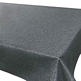Tischdeckenshop24 Tischdecke WIEN anthrazit Premium, schmutzabweisend, ganzjährig, rechteckig 130x160 cm