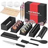 SKYSER Sushi Maker set, 20 Artikel Kit für Anfänger zum selber machen, mit Reis Roll Formen, Gabel, Messer,...