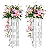 Nuptio Tafelaufsätze für Hochzeitstischvasen 2 Stück 80cm Hohe Blumenvase Kristallblumenständer für...