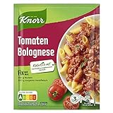 Knorr Fix Würzmischung Tomaten Bolognese für ein leckeres Nudelgericht ohne geschmacksverstärkende Zusatzstoffe,...