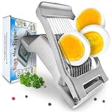 Egg the Ripper® Eierschneider Edelstahl - Eiertrenner aus Aluminium + rostfreien Edelstahl-Drähten - Eierharfe...