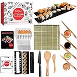 Sushi Maker - Sushi set zum selber machen mit Sushi matte, Japanisches Messer, Essstäbchen, Sushi-Form, Maki-Form,...